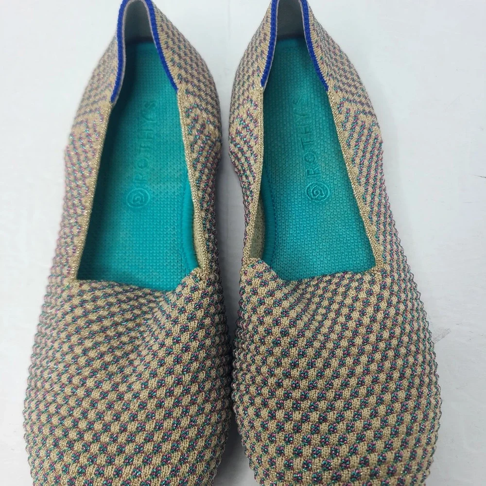 Rothy's Youth‎ The Round Flats Sz 3 Multi Metallic Limited Edition